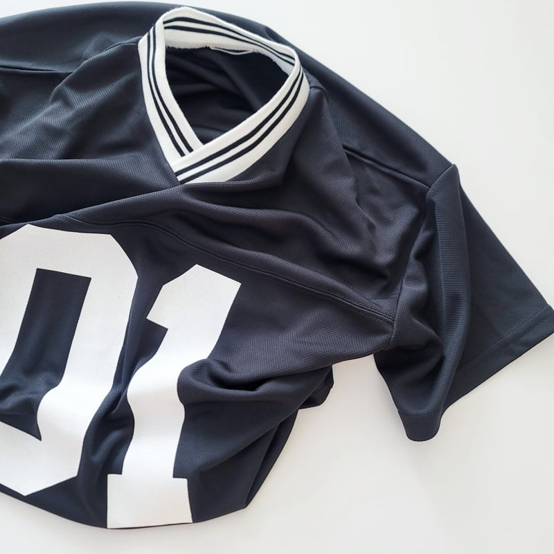 Riwoo Riwoo - Korean Children Fashion - #childofig - Number One Jersey V Short Sleeve Tee - 10