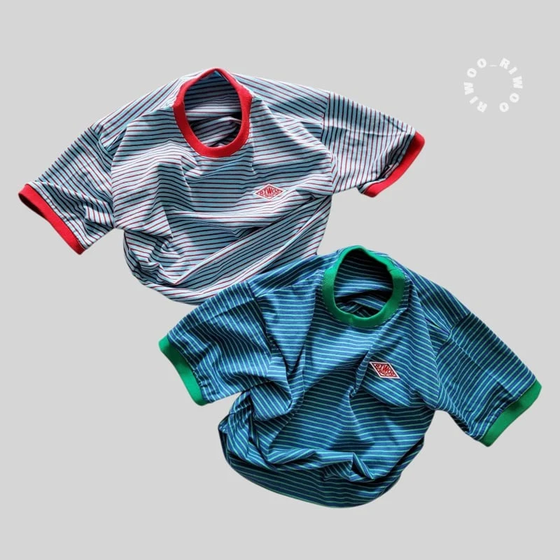 Riwoo Riwoo - Korean Children Fashion - #childrensboutique - Toktok Stripe Short Sleeve Tee - 10