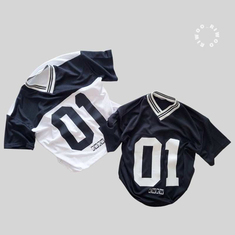 Riwoo Riwoo - Korean Children Fashion - #childrensboutique - Number One Jersey V Short Sleeve Tee - 12
