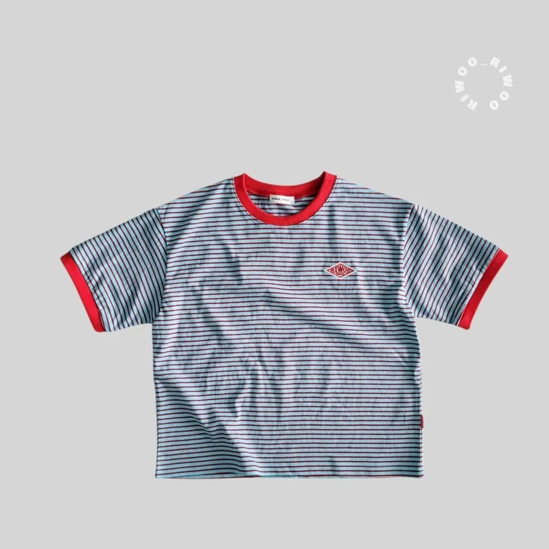 Riwoo Riwoo - Korean Children Fashion - #fashionkids - Toktok Stripe Short Sleeve Tee - 12