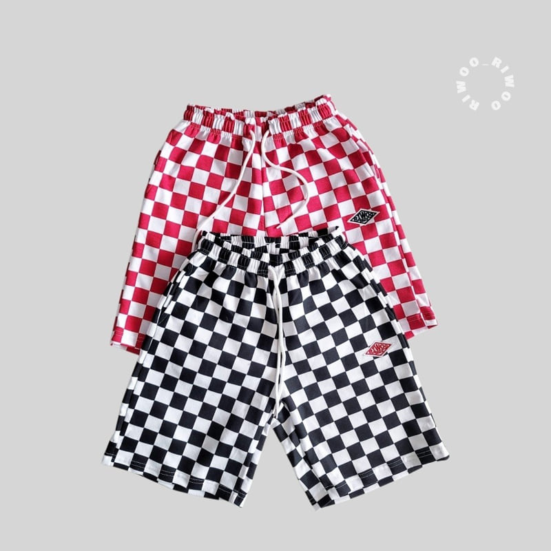 Riwoo Riwoo - Korean Children Fashion - #kidsstore - Riu Check Wide Half Pants - 10
