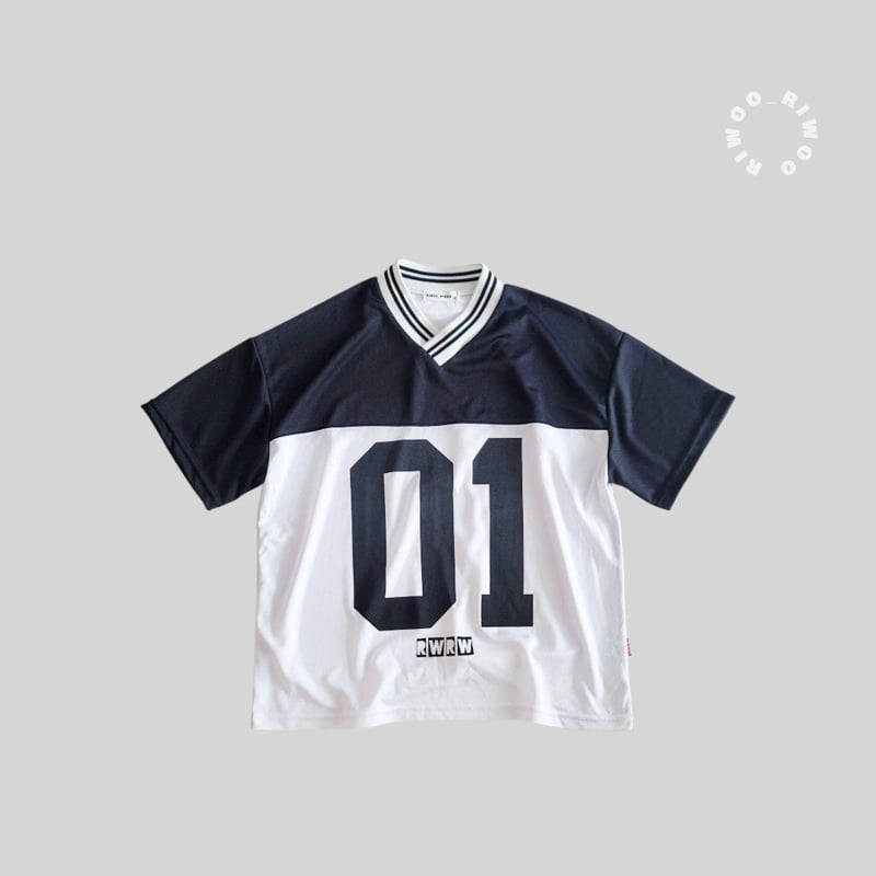 Riwoo Riwoo - Korean Children Fashion - #kidzfashiontrend - Number One Jersey V Short Sleeve Tee - 2