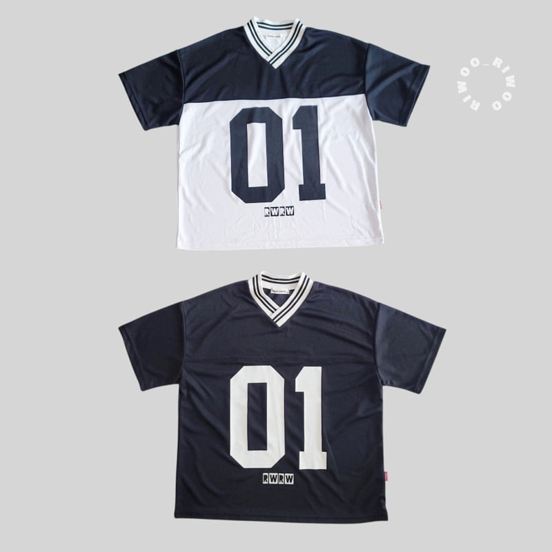 Riwoo Riwoo - Korean Children Fashion - #Kfashion4kids - Number One Jersey V Short Sleeve Tee - 4