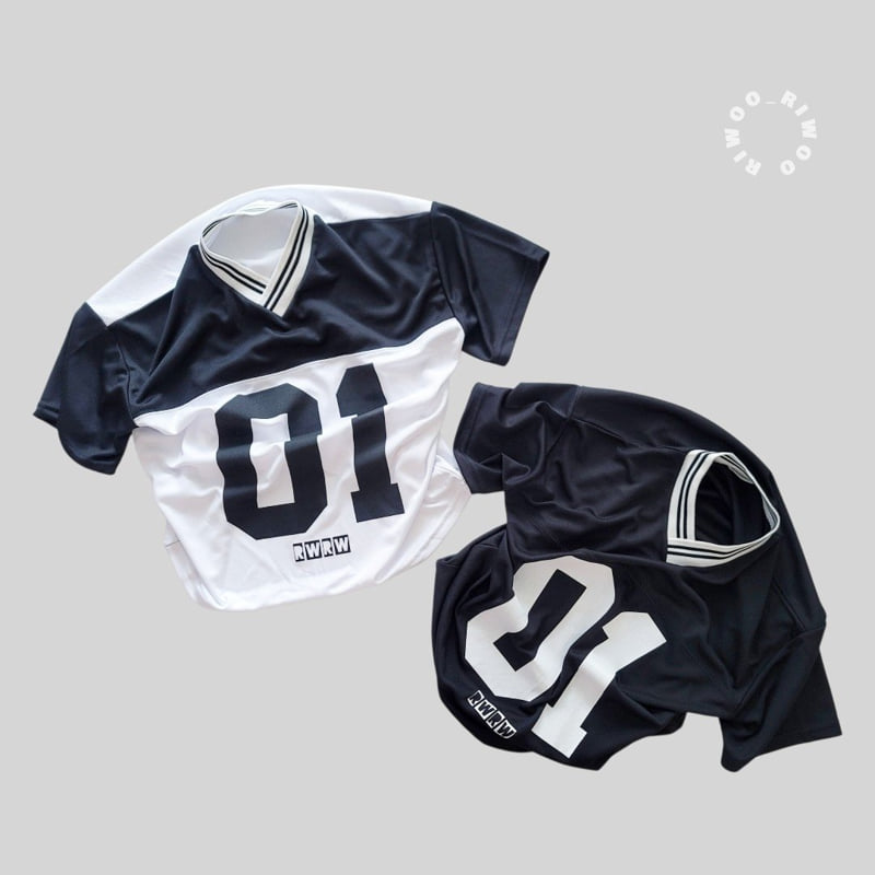 Riwoo Riwoo - Korean Children Fashion - #magicofchildhood - Number One Jersey V Short Sleeve Tee - 5