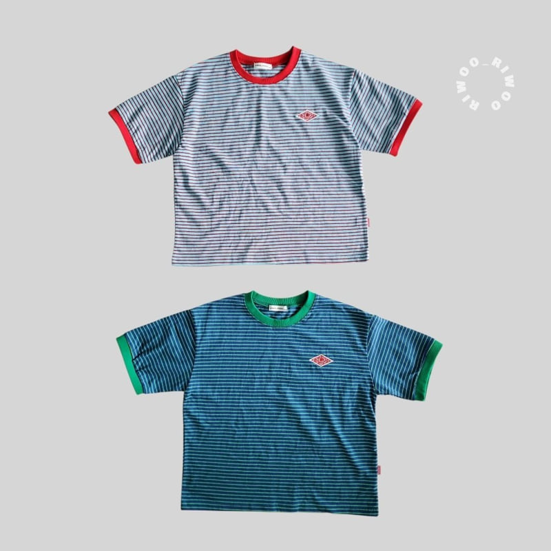 Riwoo Riwoo - Korean Children Fashion - #magicofchildhood - Toktok Stripe Short Sleeve Tee - 4