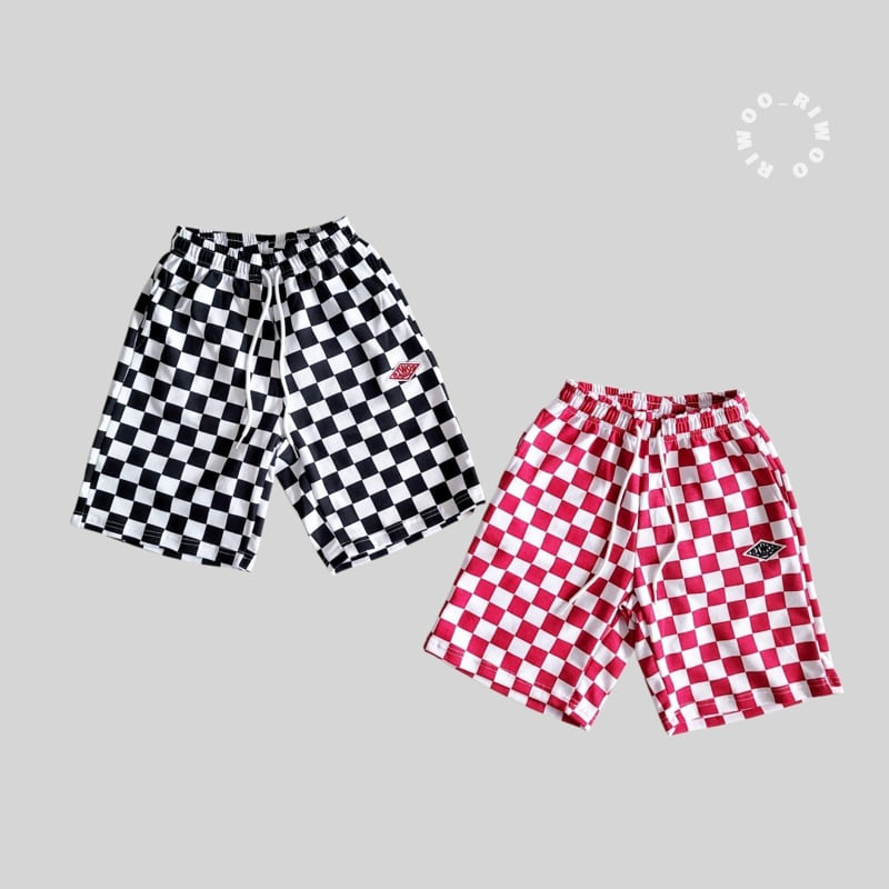 Riwoo Riwoo - Korean Children Fashion - #todddlerfashion - Riu Check Wide Half Pants
