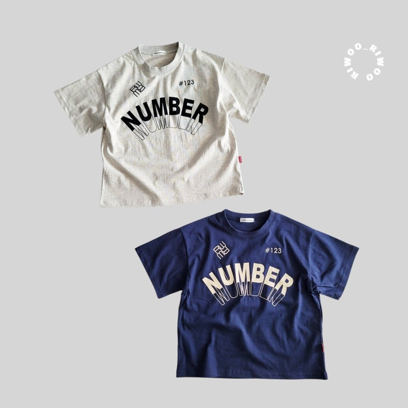 Riwoo Riwoo - Korean Children Fashion - #todddlerfashion - RW Number Lettering Short Sleeve Tee