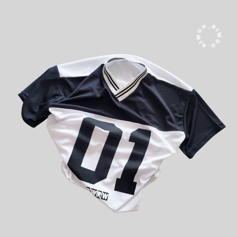 Riwoo Riwoo - Korean Children Fashion - #todddlerfashion - Number One Jersey V Short Sleeve Tee - 7