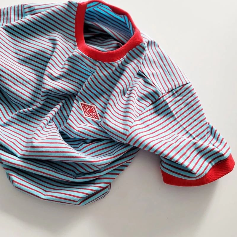 Riwoo Riwoo - Korean Children Fashion - #toddlerclothing - Toktok Stripe Short Sleeve Tee - 7