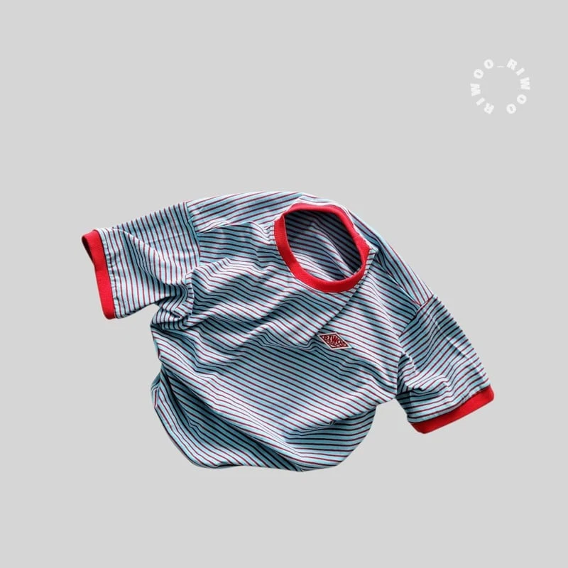 Riwoo Riwoo - Korean Children Fashion - #toddlerclothing - Toktok Stripe Short Sleeve Tee - 6
