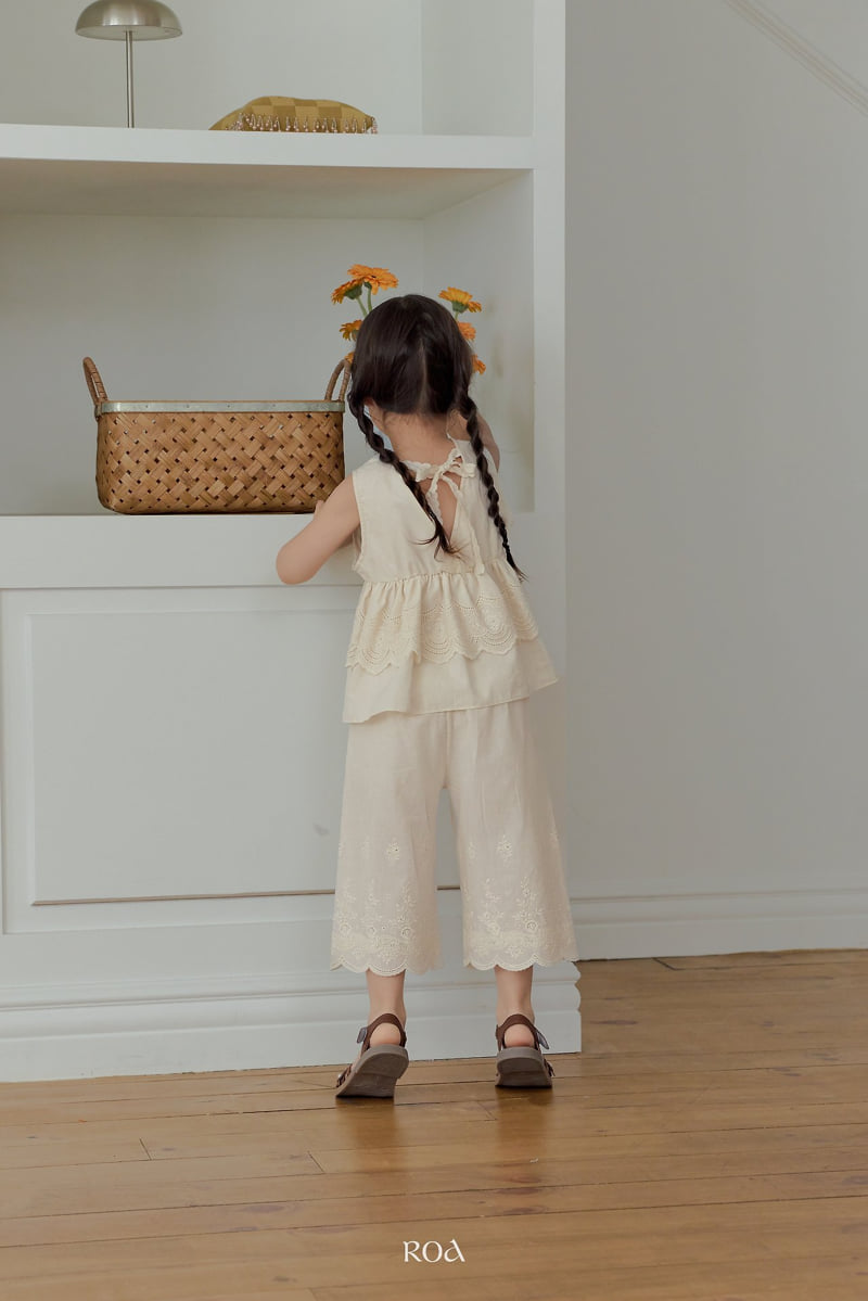 Roa - Korean Children Fashion - #Kfashion4kids - Blanc Embroidered Pants - 6