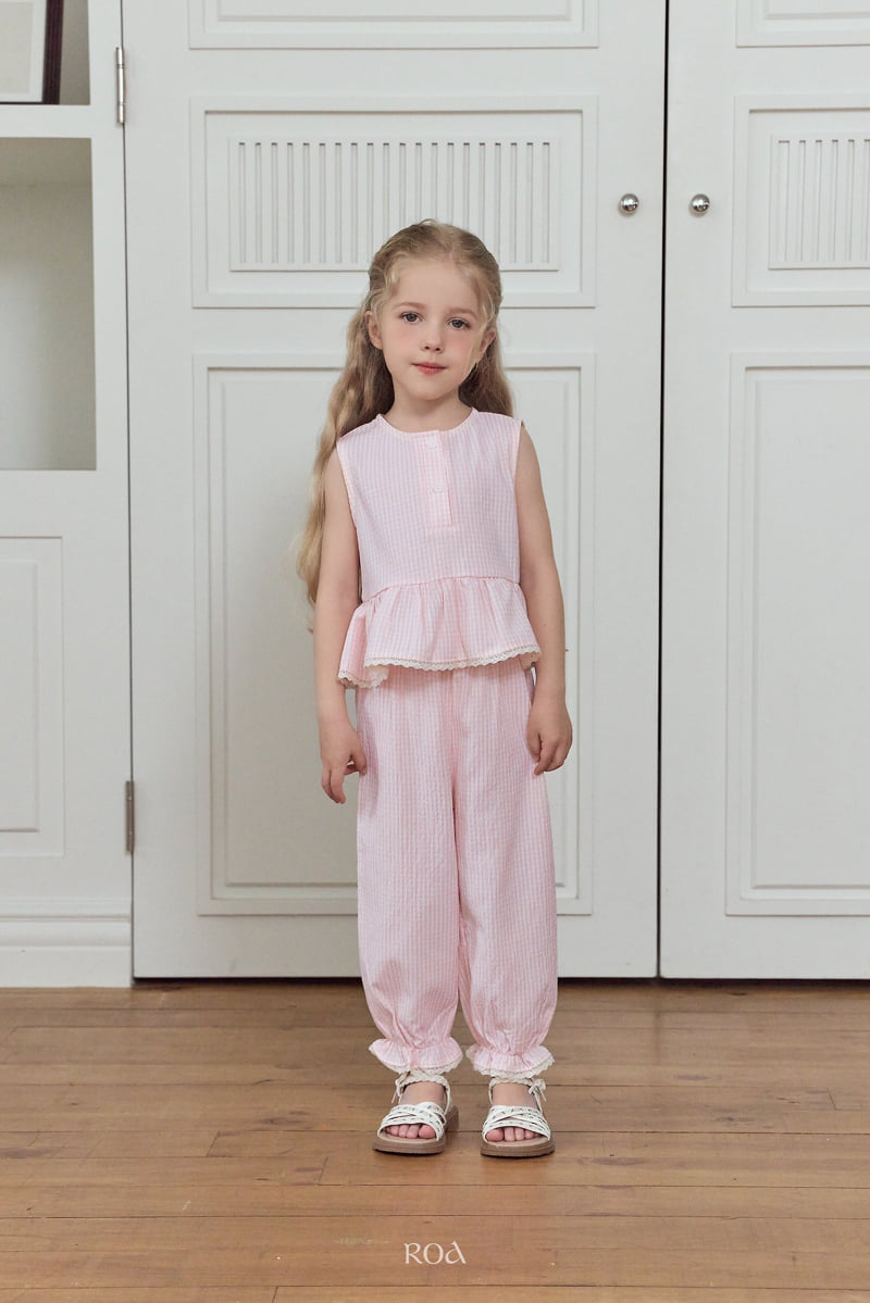 Roa - Korean Children Fashion - #Kfashion4kids - Oat Check Set