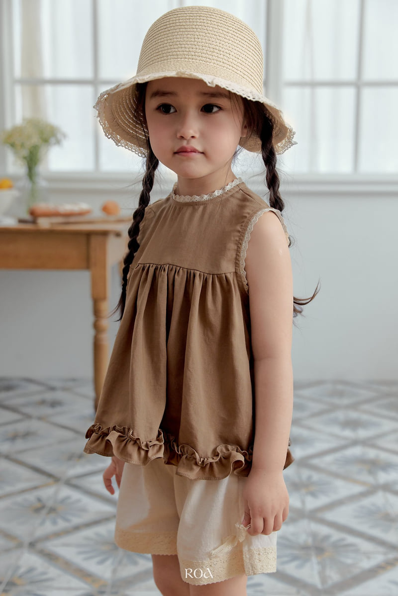 Roa - Korean Children Fashion - #childrensboutique - Sleeveless Yoke Frill Blouse - 12