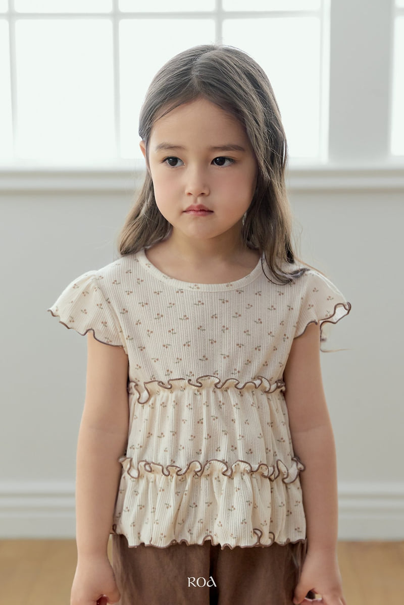 Roa - Korean Children Fashion - #childrensboutique - Cherry Ribbed Tee - 11