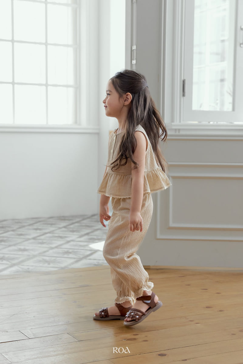 Roa - Korean Children Fashion - #childrensboutique - Oat Check Set - 10