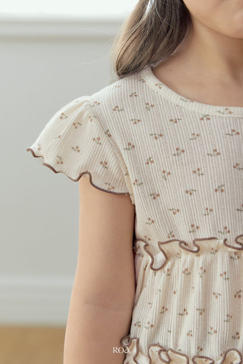 Roa - Korean Children Fashion - #designkidswear - Cherry Ribbed Tee - 12