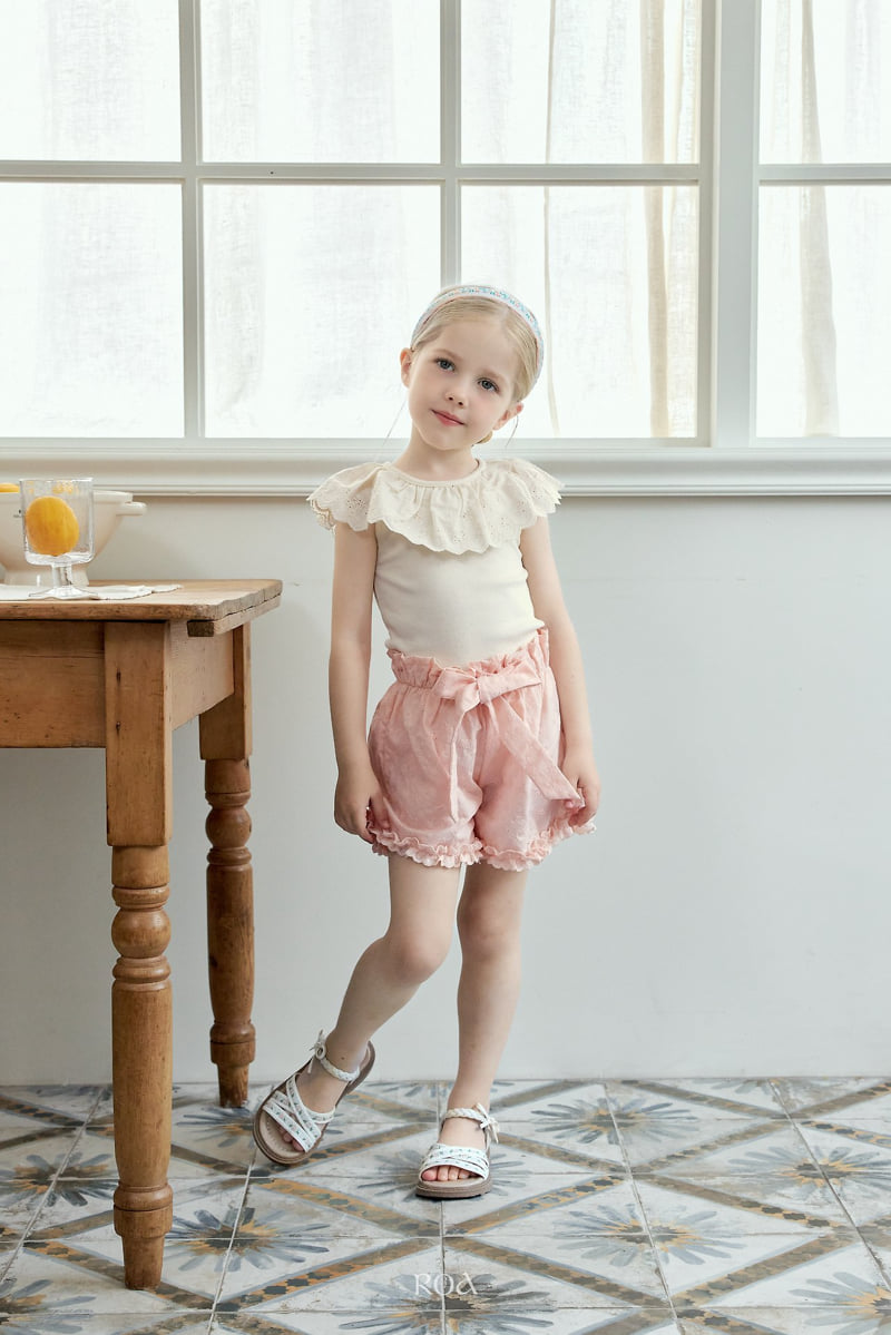 Roa - Korean Children Fashion - #discoveringself - Vanilla Lace Sleeveless Tee - 8