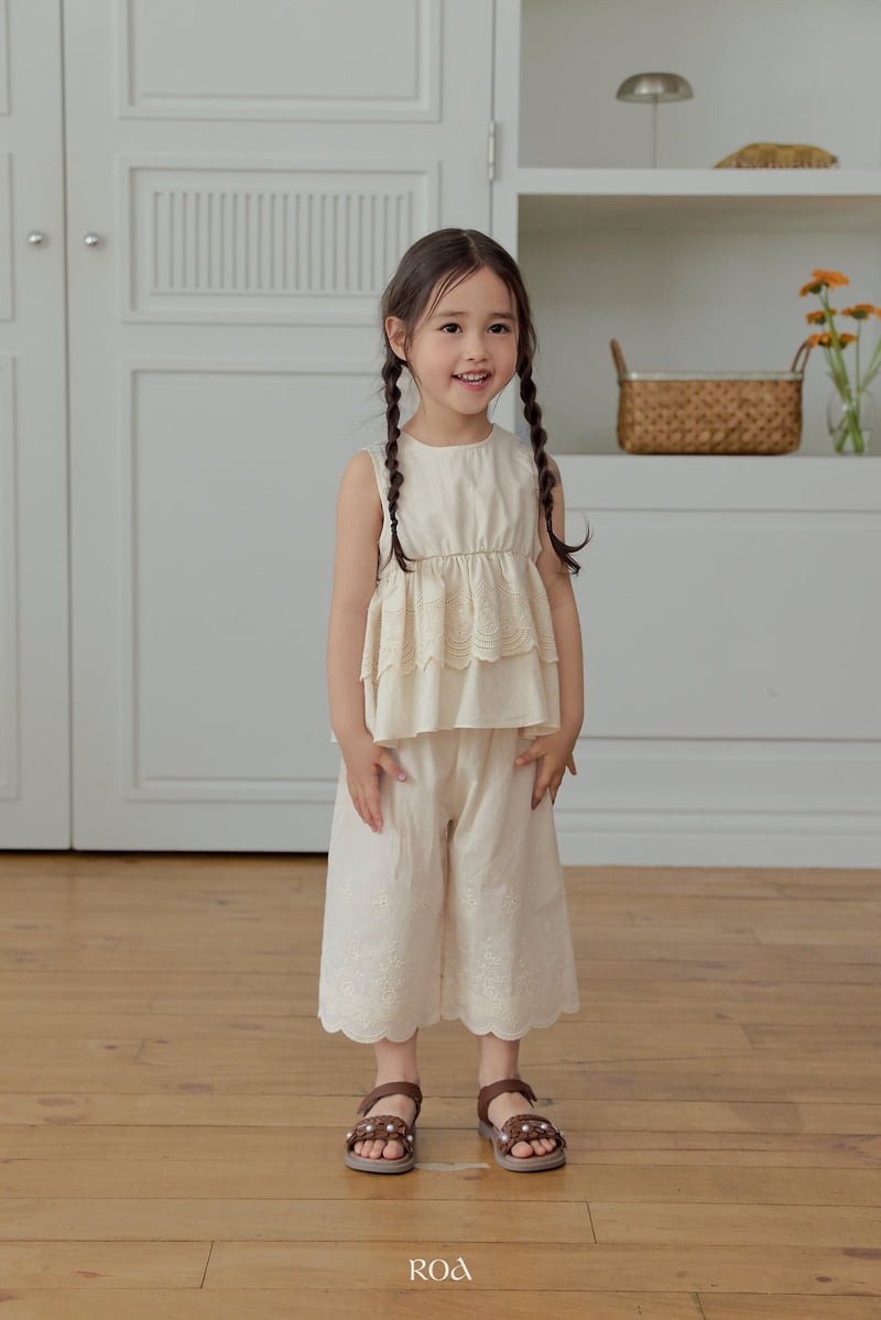 Roa - Korean Children Fashion - #discoveringself - Blanc Embroidered Pants