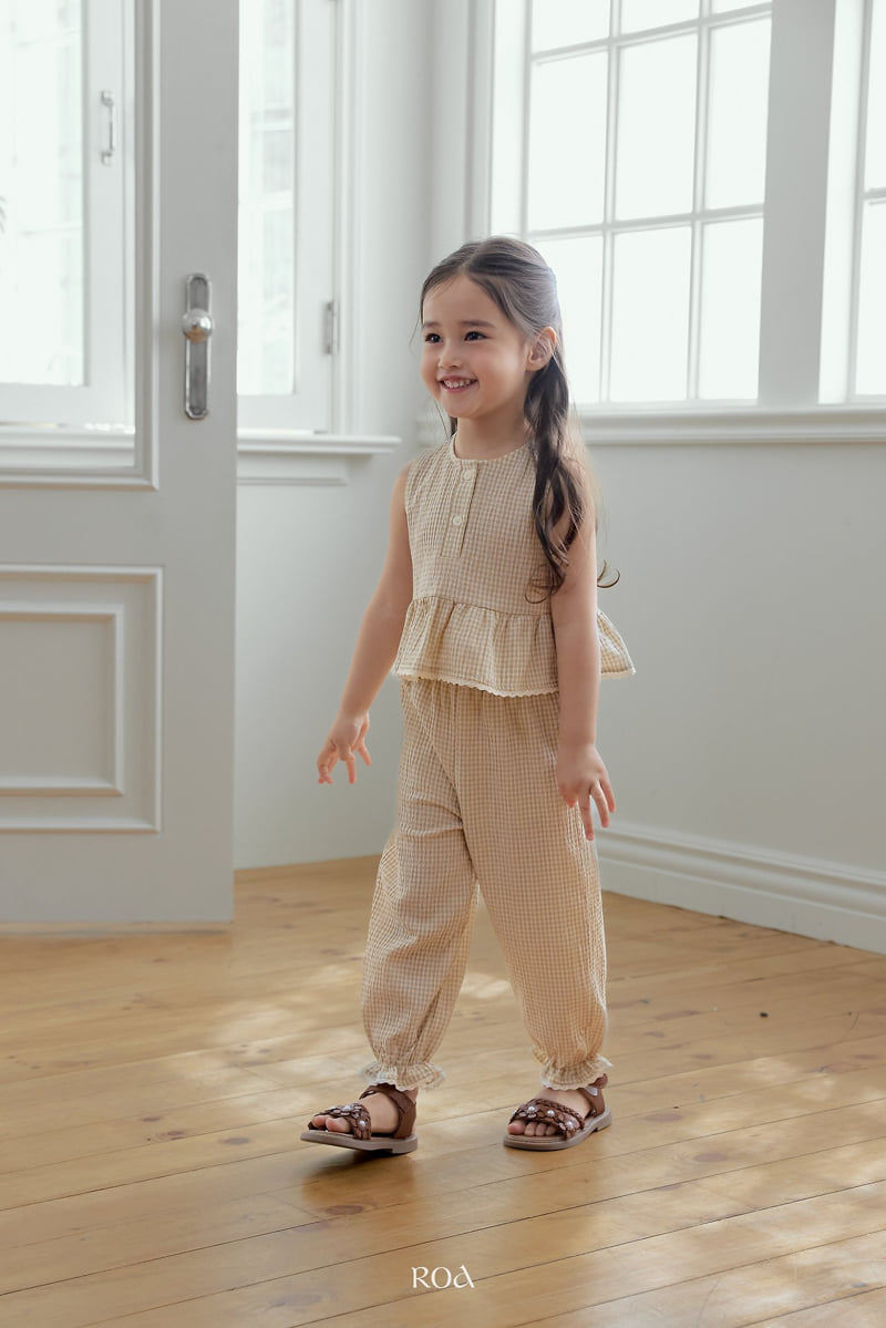 Roa - Korean Children Fashion - #discoveringself - Oat Check Set - 12