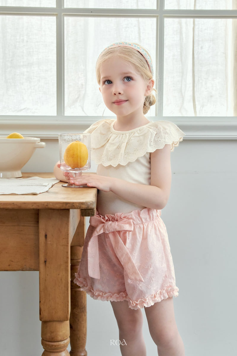 Roa - Korean Children Fashion - #kidzfashiontrend - Vanilla Lace Sleeveless Tee - 12