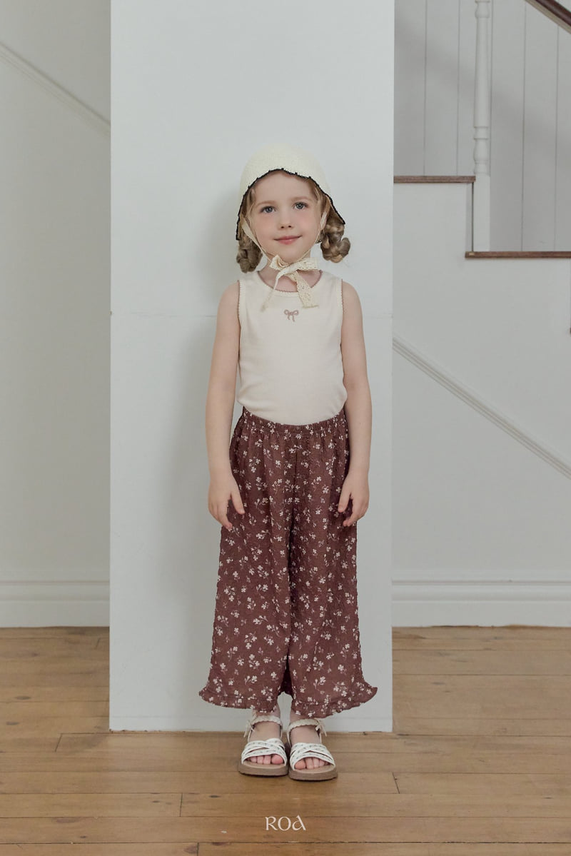 Roa - Korean Children Fashion - #littlefashionista - Ribbon Embroidered Sleeveless Tee - 8