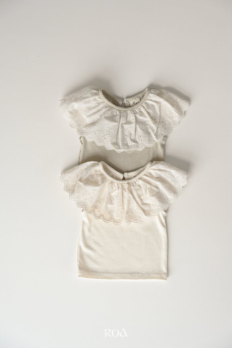 Roa - Korean Children Fashion - #magicofchildhood - Vanilla Lace Sleeveless Tee
