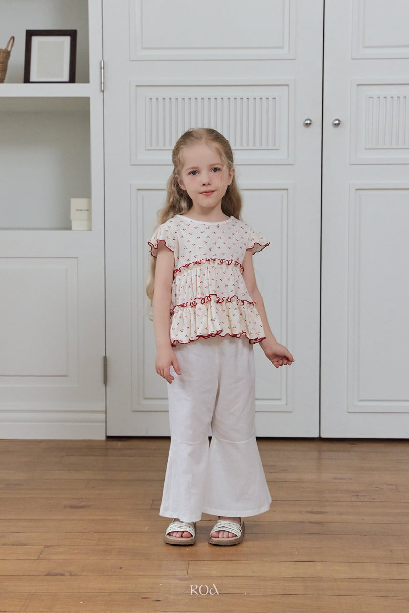 Roa - Korean Children Fashion - #littlefashionista - Cherry Ribbed Tee - 4