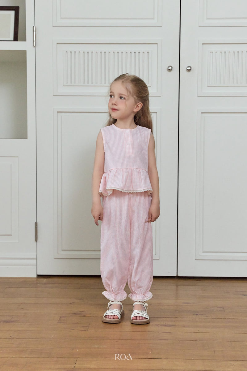 Roa - Korean Children Fashion - #magicofchildhood - Oat Check Set - 3