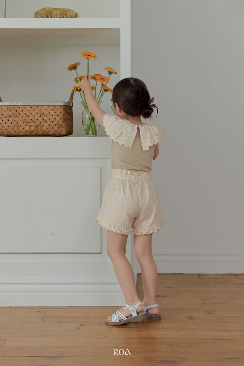 Roa - Korean Children Fashion - #prettylittlegirls - Vanilla Lace Sleeveless Tee - 3