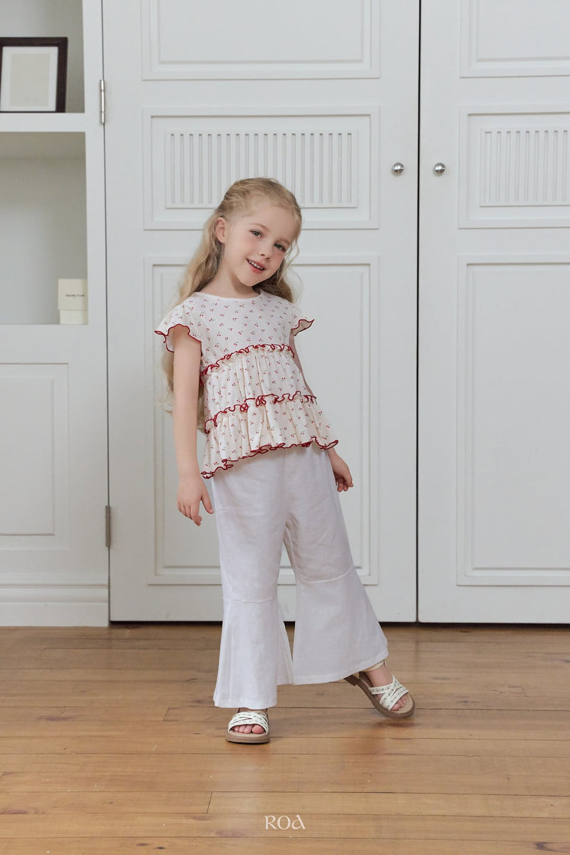 Roa - Korean Children Fashion - #prettylittlegirls - Cherry Ribbed Tee - 6