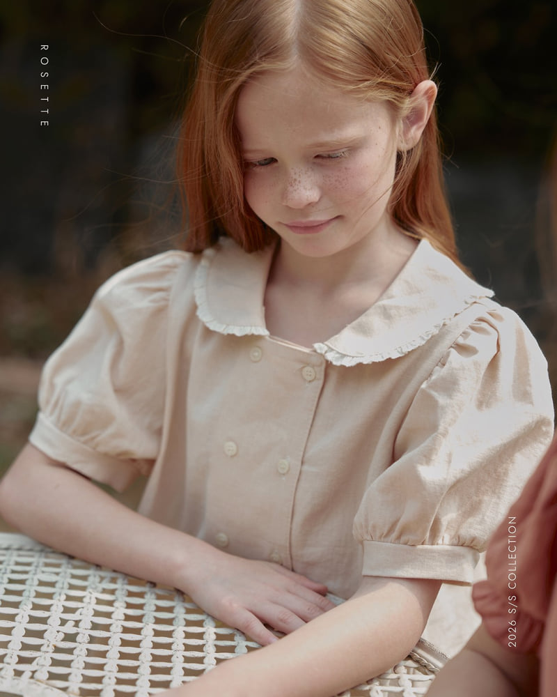 Rosette - Korean Children Fashion - #childofig - Milk Tea Blouse - 9