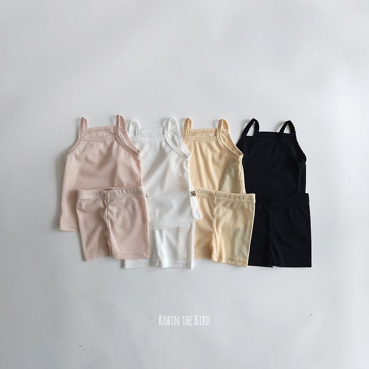 Saerobin - Korean Baby Fashion - #babyboutique - Eyelet Mesh Strap Sleeveless Easywear