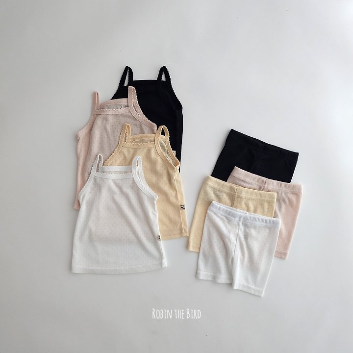 Saerobin - Korean Baby Fashion - #babylifestyle - Eyelet Mesh Strap Sleeveless Easywear - 7