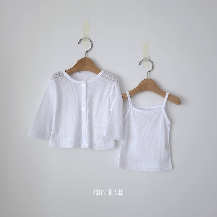 Saerobin - Korean Baby Fashion - #babyoninstagram - Mellow Cardigan Strap Sleeveless Set - 2