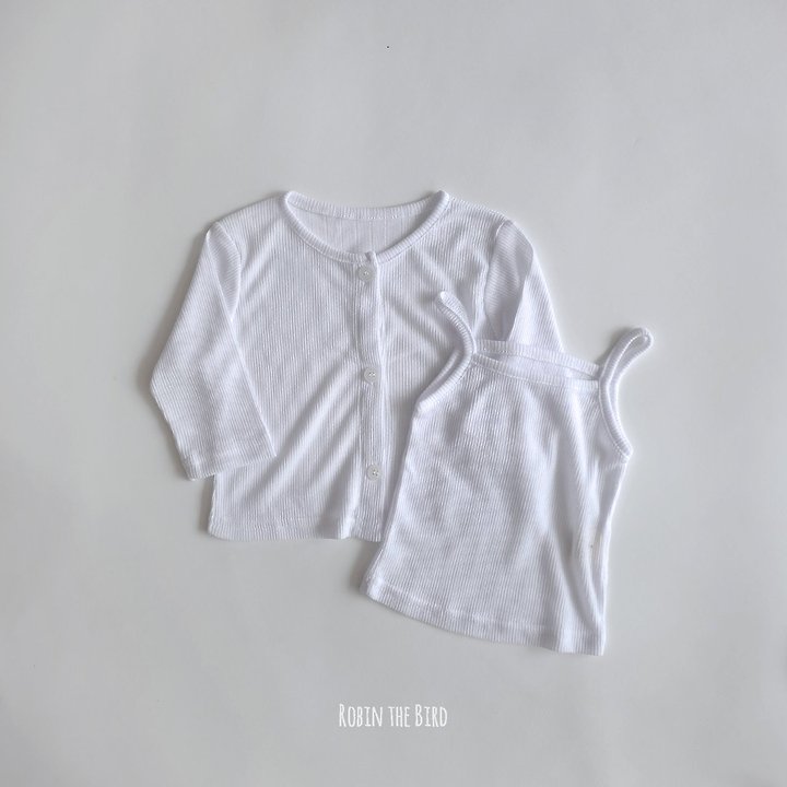 Saerobin - Korean Baby Fashion - #babyootd - Mellow Cardigan Strap Sleeveless Set - 3