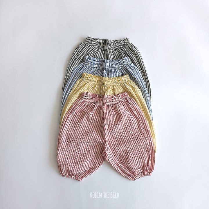 Saerobin - Korean Baby Fashion - #babyootd - Striped Sausage Wrinkle Pants - 7