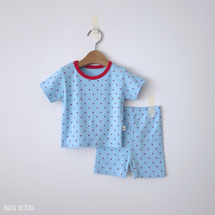 Saerobin - Korean Baby Fashion - #babyootd - Modal Dot Short Sleeve Easywear - 6