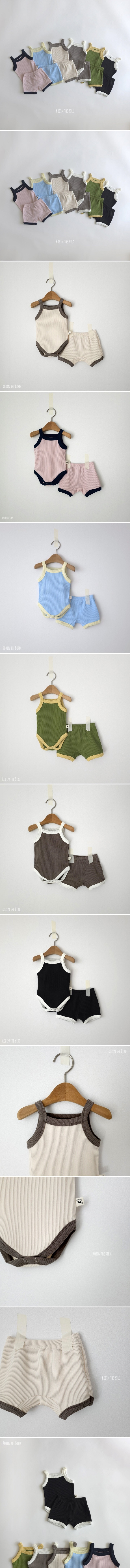 Saerobin - Korean Baby Fashion - #babyoutfit - Modal Strap Sleeveless Bodysuit Set