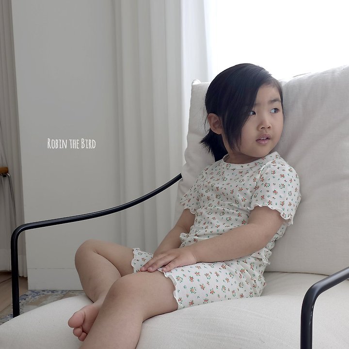 Saerobin - Korean Baby Fashion - #babyoutfit - Flower Frill Short Sleeve Easywear - 6