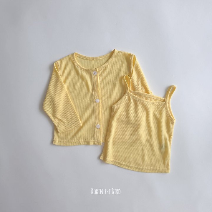 Saerobin - Korean Baby Fashion - #babyoutfit - Mellow Cardigan Strap Sleeveless Set - 5