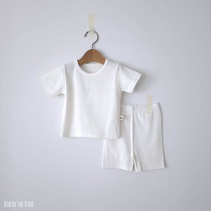 Saerobin - Korean Baby Fashion - #babyoutfit - Flowy Modal Short Sleeve Easywear - 3