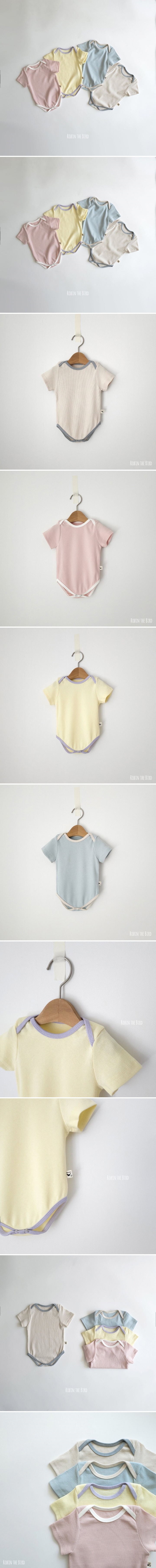 Saerobin - Korean Baby Fashion - #babywear - Modal Ribbed Short Sleeve Bodysuit