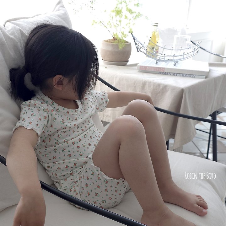 Saerobin - Korean Baby Fashion - #babywear - Flower Frill Short Sleeve Easywear - 7
