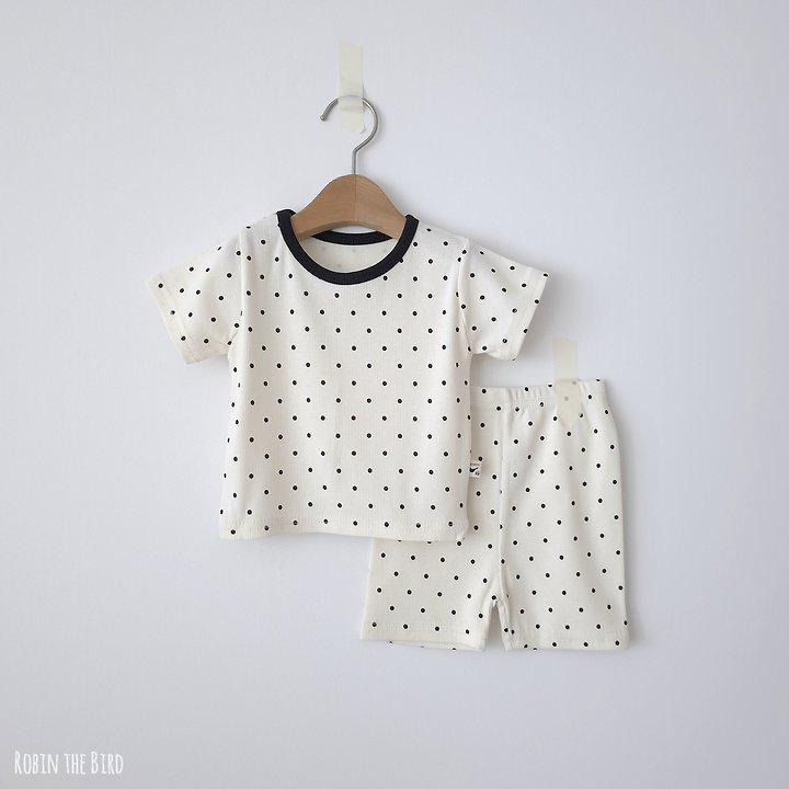 Saerobin - Korean Baby Fashion - #babywear - Modal Dot Short Sleeve Easywear - 9