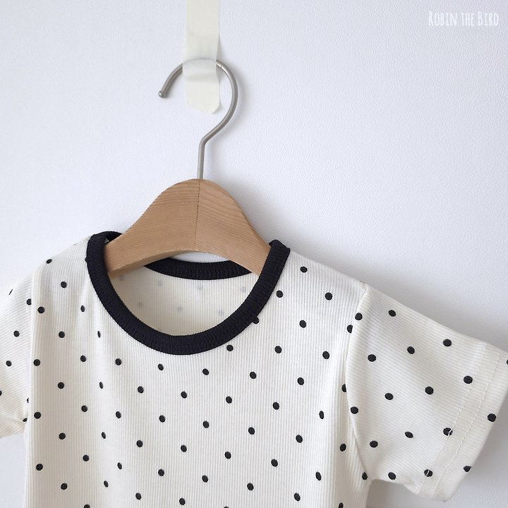 Saerobin - Korean Baby Fashion - #onlinebabyboutique - Modal Dot Short Sleeve Easywear - 10