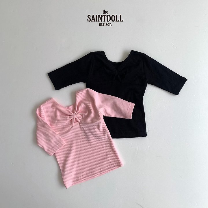 Saint Doll - Korean Children Fashion - #Kfashion4kids - Ribbon 5-Sleeve Tee