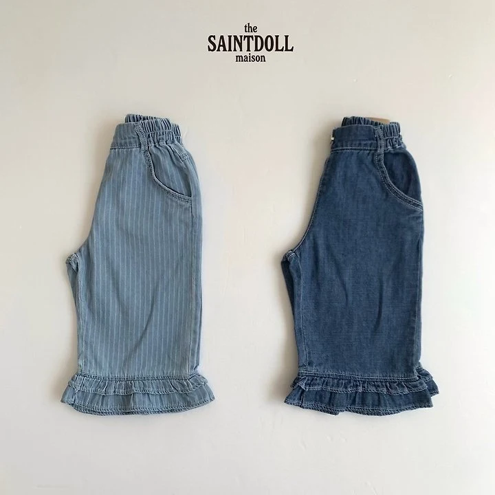 Saint Doll - Korean Children Fashion - #childofig - Petite Frill Denim Pants