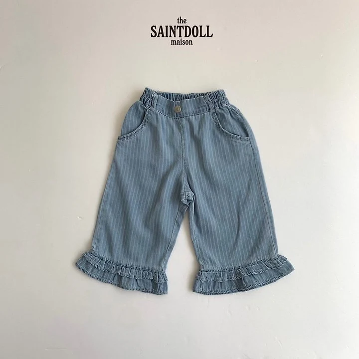 Saint Doll - Korean Children Fashion - #childrensboutique - Petite Frill Denim Pants - 4