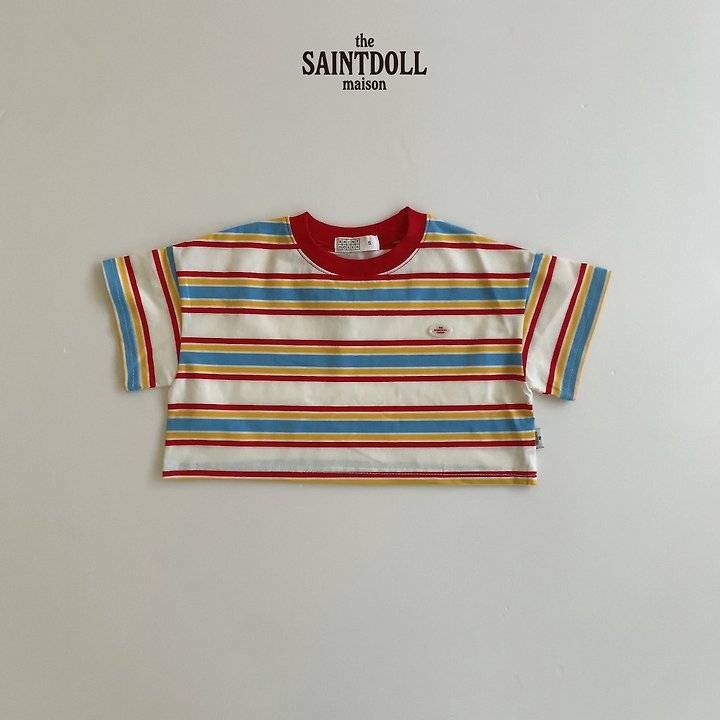 Saint Doll - Korean Children Fashion - #designkidswear - Color Block Crop Tee