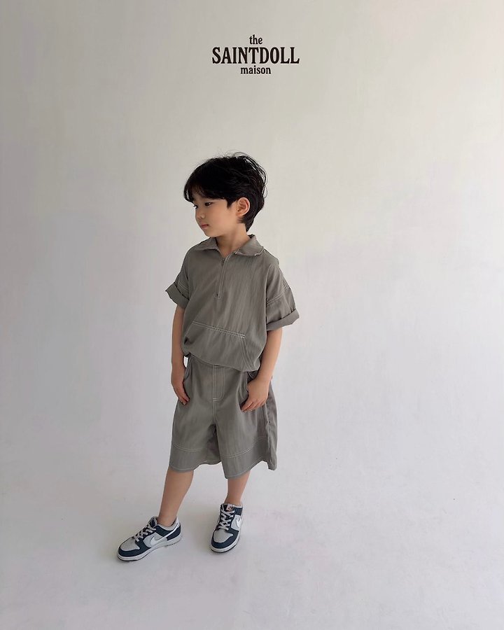 Saint Doll - Korean Children Fashion - #designkidswear - Stitch Half-Zip Shirt - 10